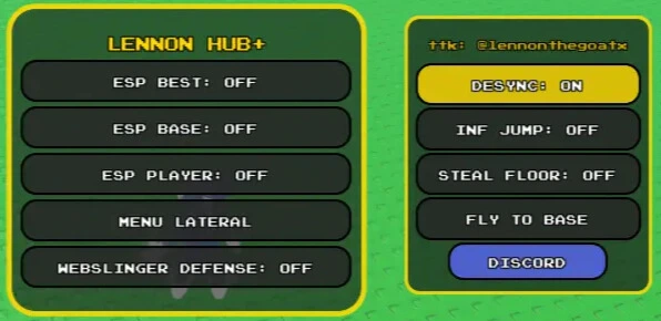 LENNON HUB Steal a Brainrot Script Anti Hit, Fly To Base, High Jump, Super Speed NO KEY