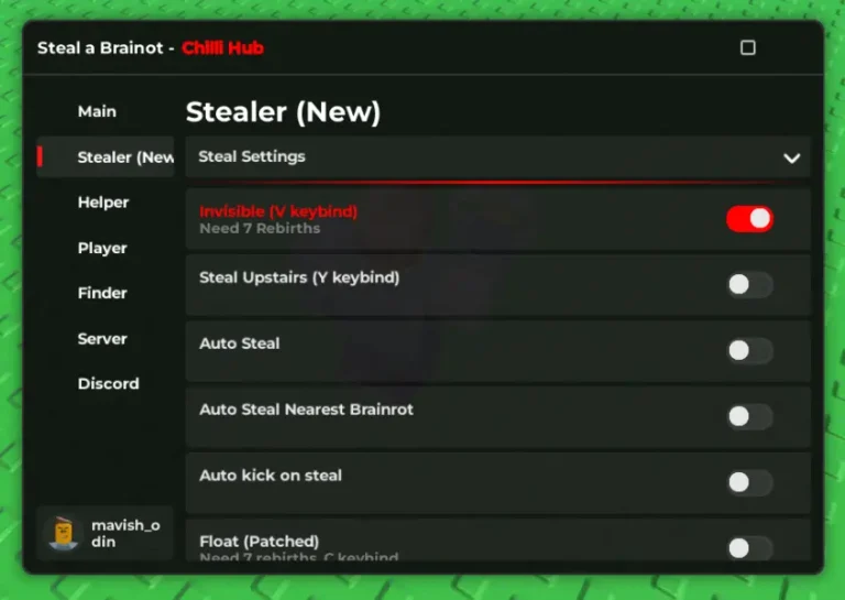Steal A Brainrot Script By CHILLI Hub