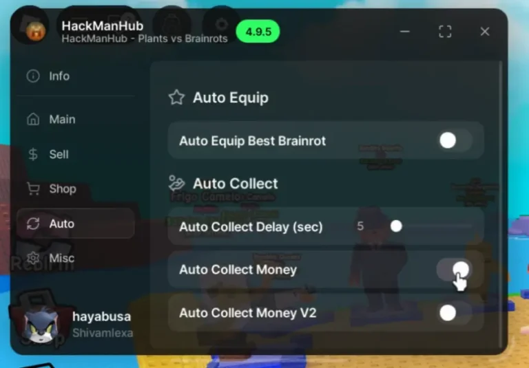 Hackman HUB Plants vs Brainrots Script Auto Farm, Auto Sell Brainrots, Auto Buy Seeds, Anti AFK