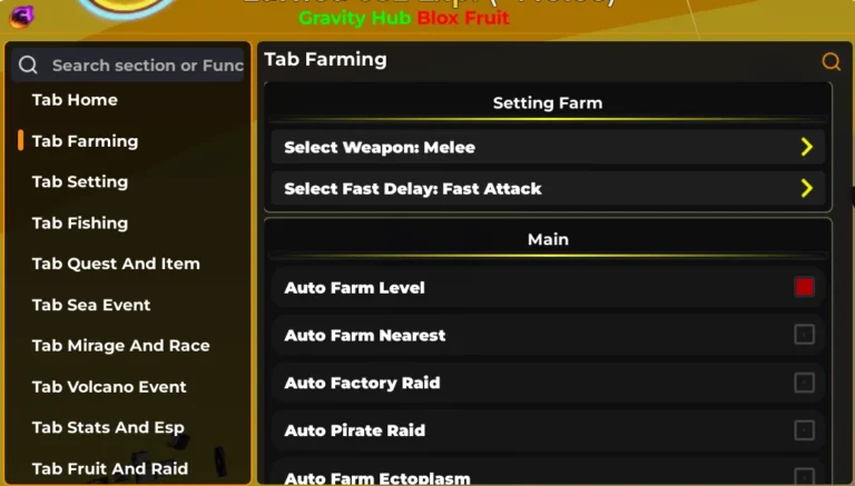 Blox Fruits Script Gravity Hub NO KEY 💥 | Auto Farm, Fishing & Level Up Fast