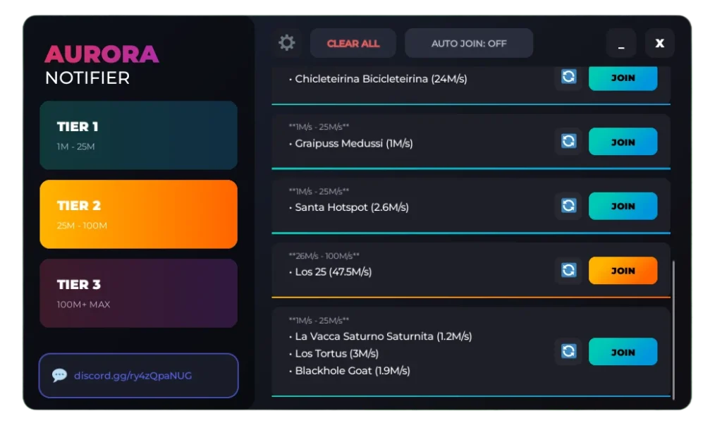 Aurora Notifier Brainrot Finder